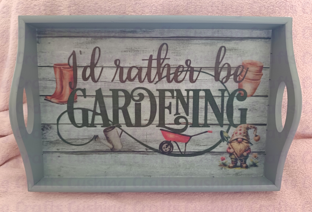 Gardening Decoupaged Sofa Tray