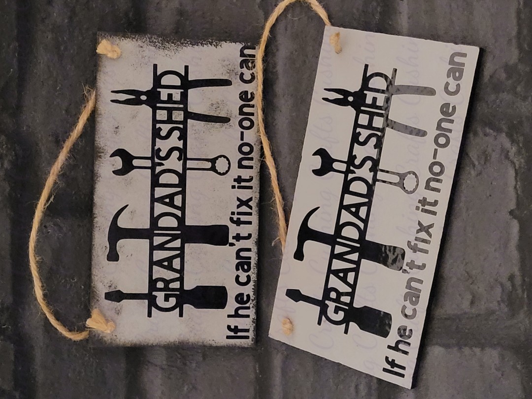 Hand Painted & Vinyled Grandad"s Shed MDF Plaque