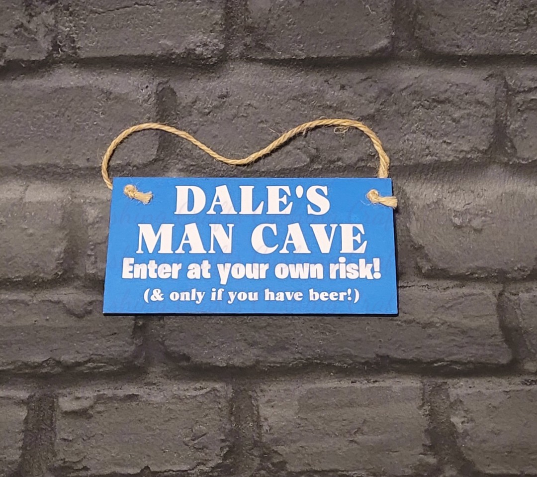 Hand Painted & Vinyled Man Cave MDF Plaque