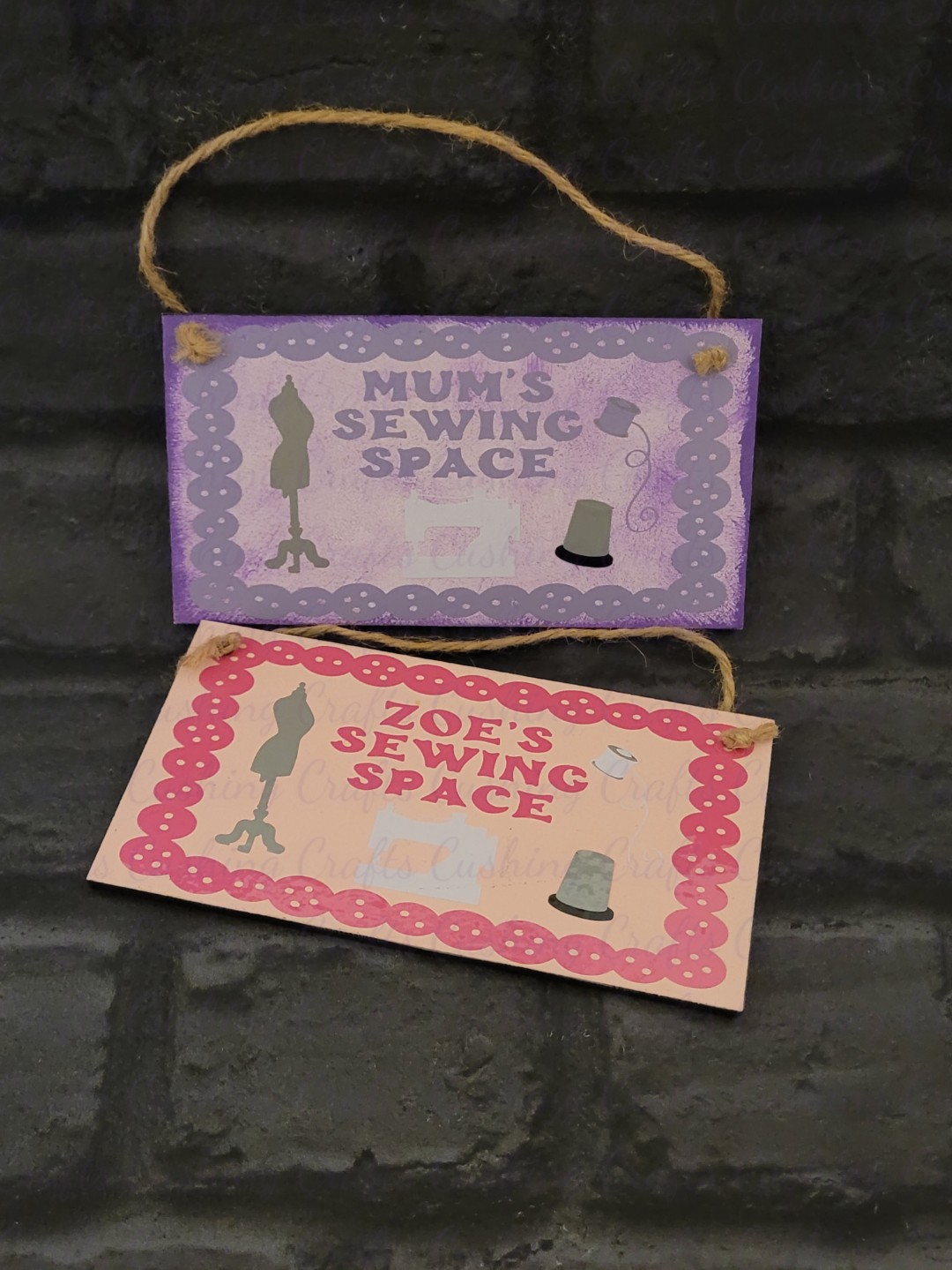 Hand Painted & Vinyled Sewing Space MDF Plaque