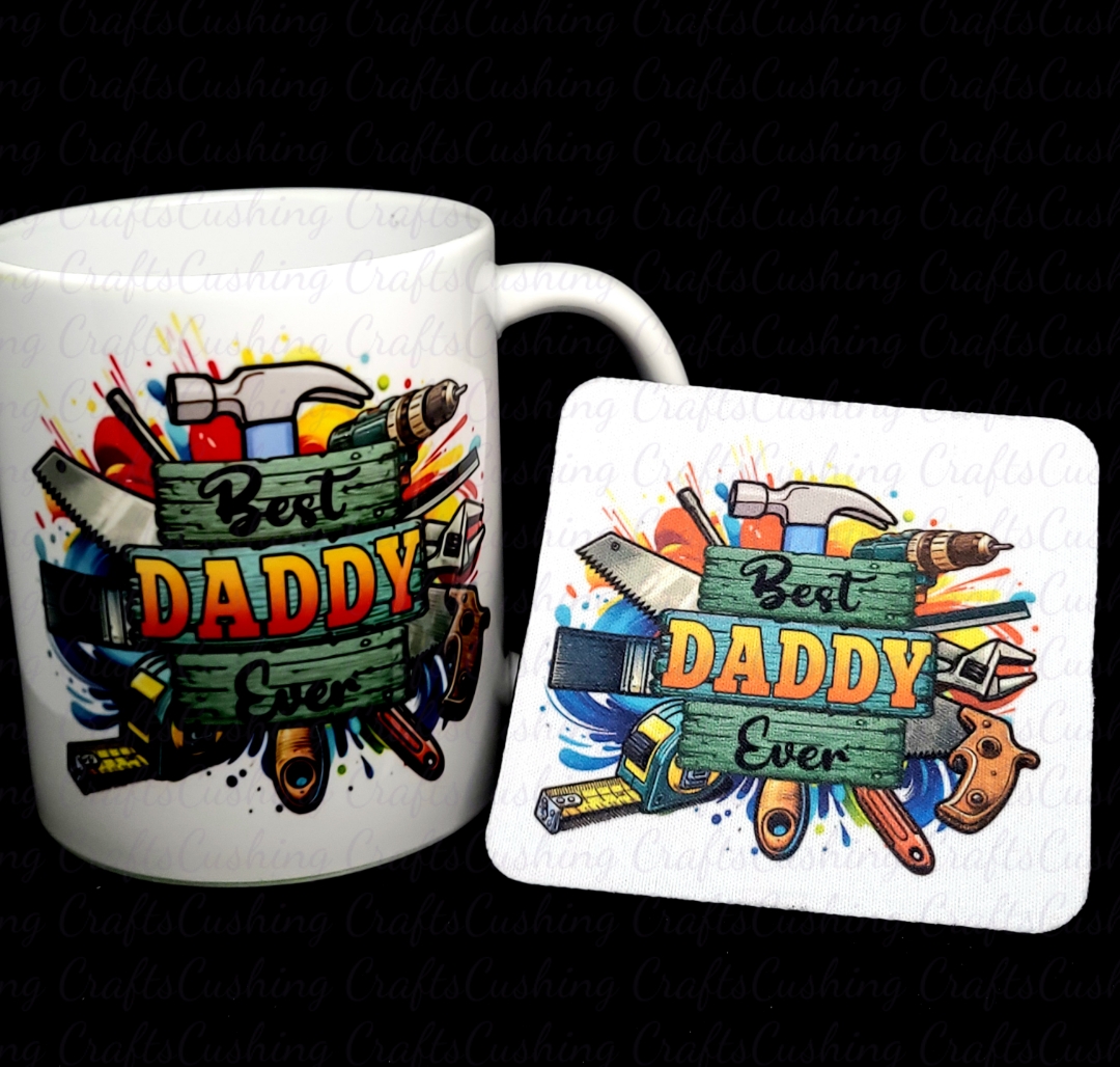 Sublimated Best Daddy Mug & Coaster Set