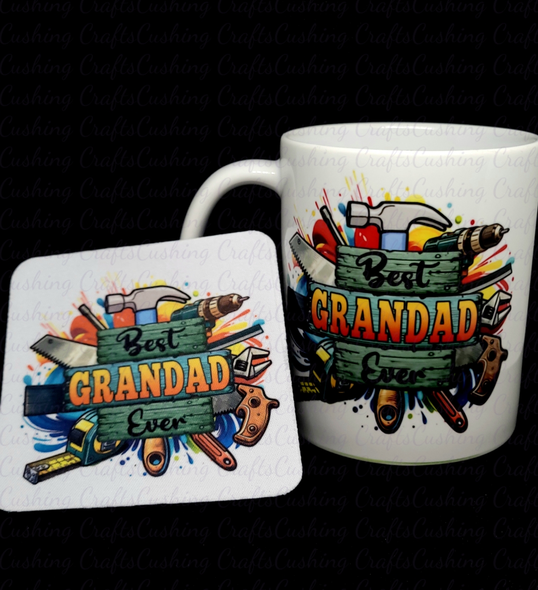 Sublimated Best Grandad Mug & Coaster Set