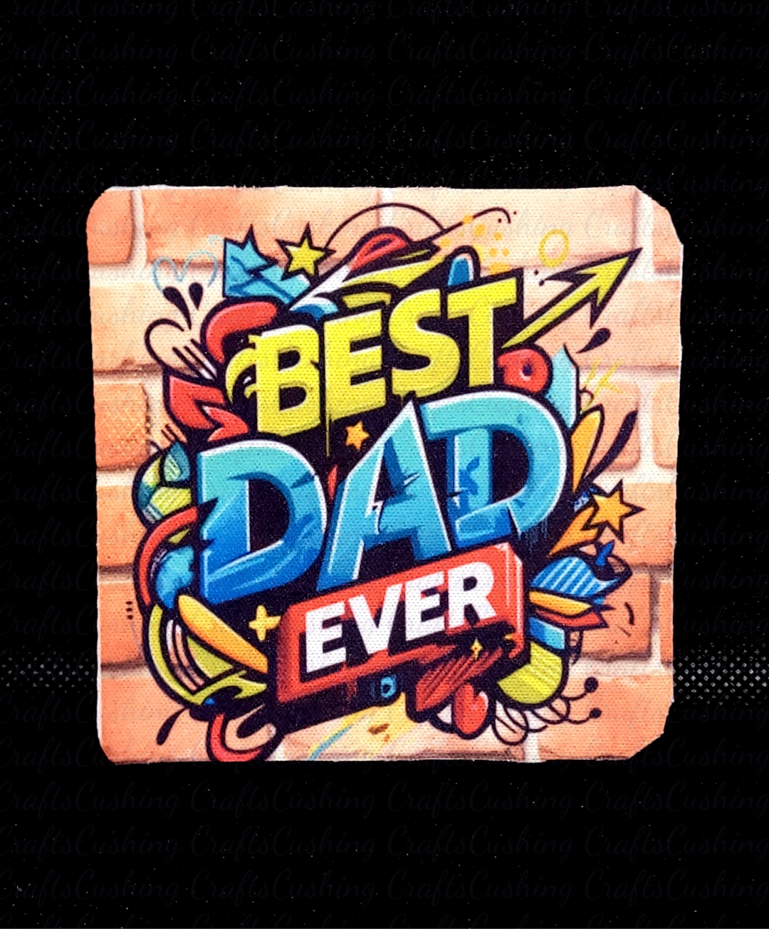 Sublimated Best Dad Graffiti Square Coaster