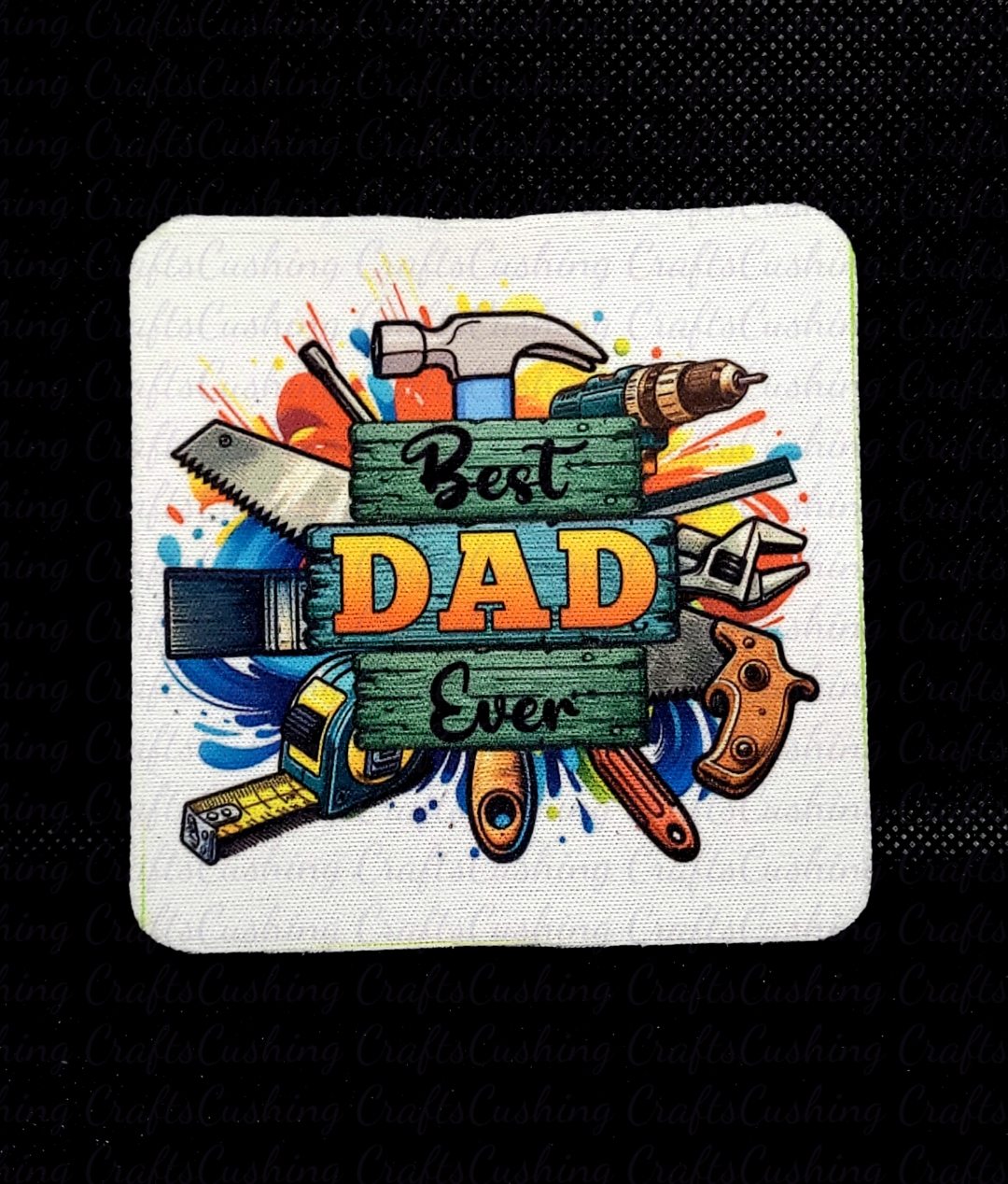 Sublimated Best Dad Square Coaster