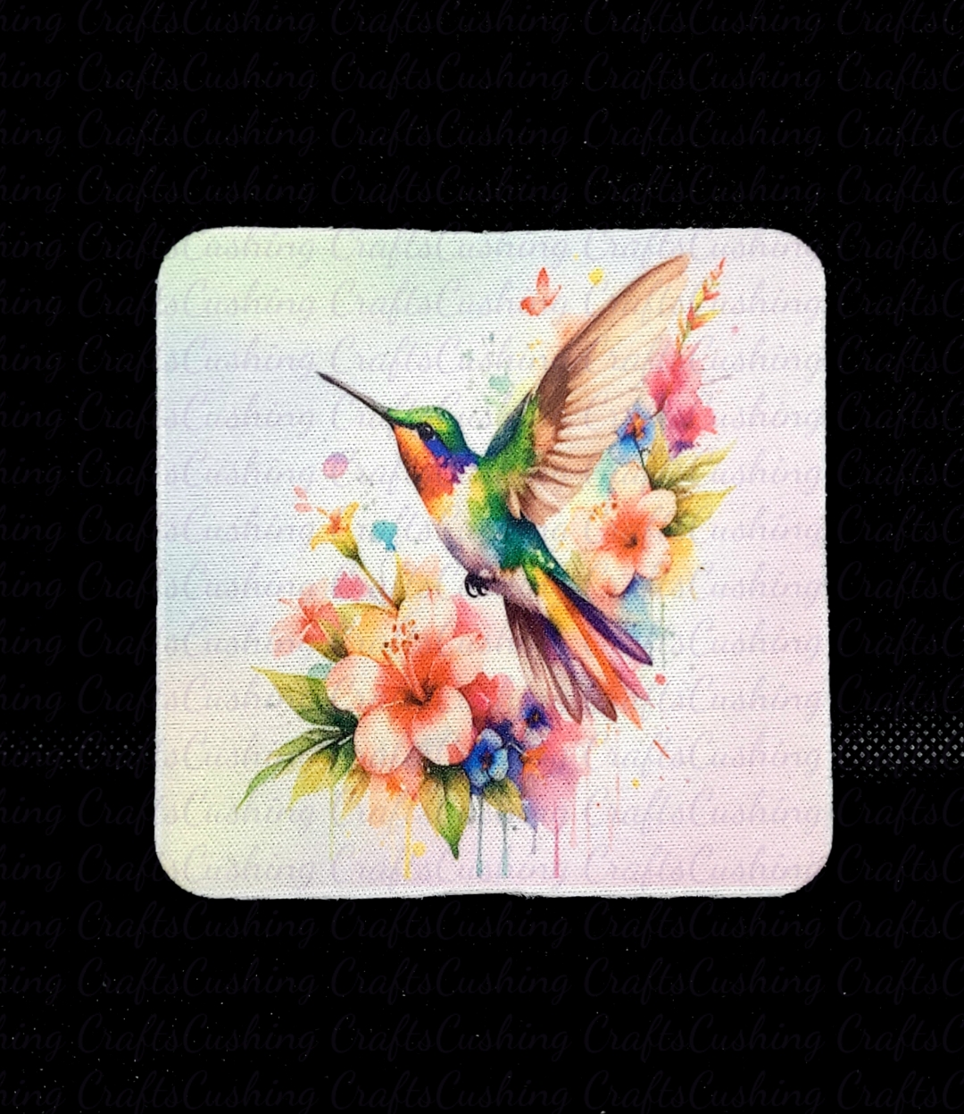 Sublimated Hummingbird Square Coaster