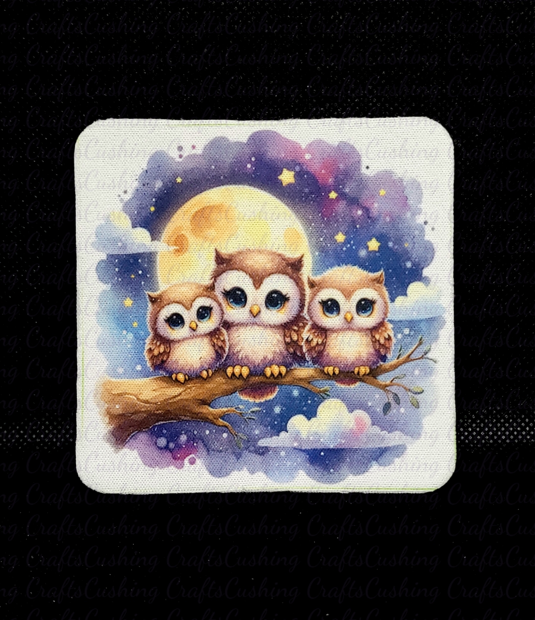 Sublimated Owls Square Coaster