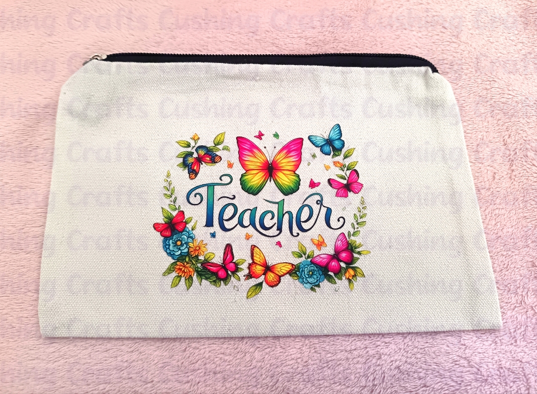 Bright Butterflies Teacher Cosmetic Bag