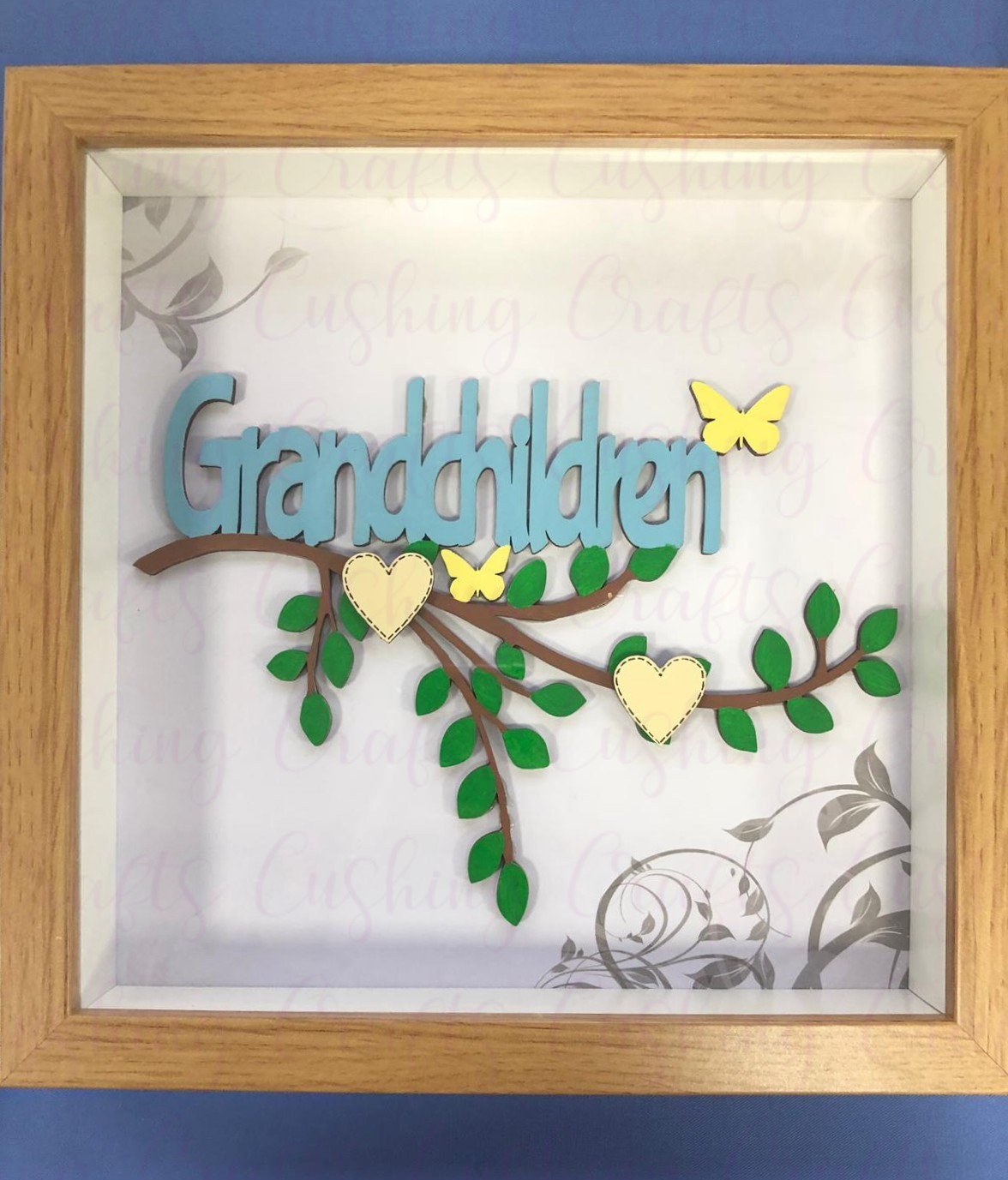 The 'Granchildren' Box Frame with 3 hearts