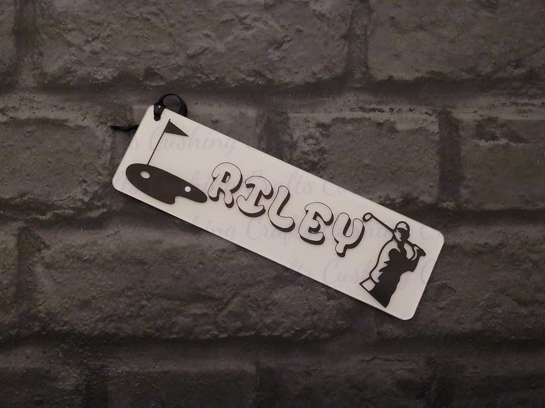 Vinyled "Golfing" Acrylic Bookmark