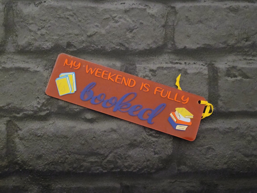Vinyled "Fully Booked" (Brown) Acrylic Bookmark