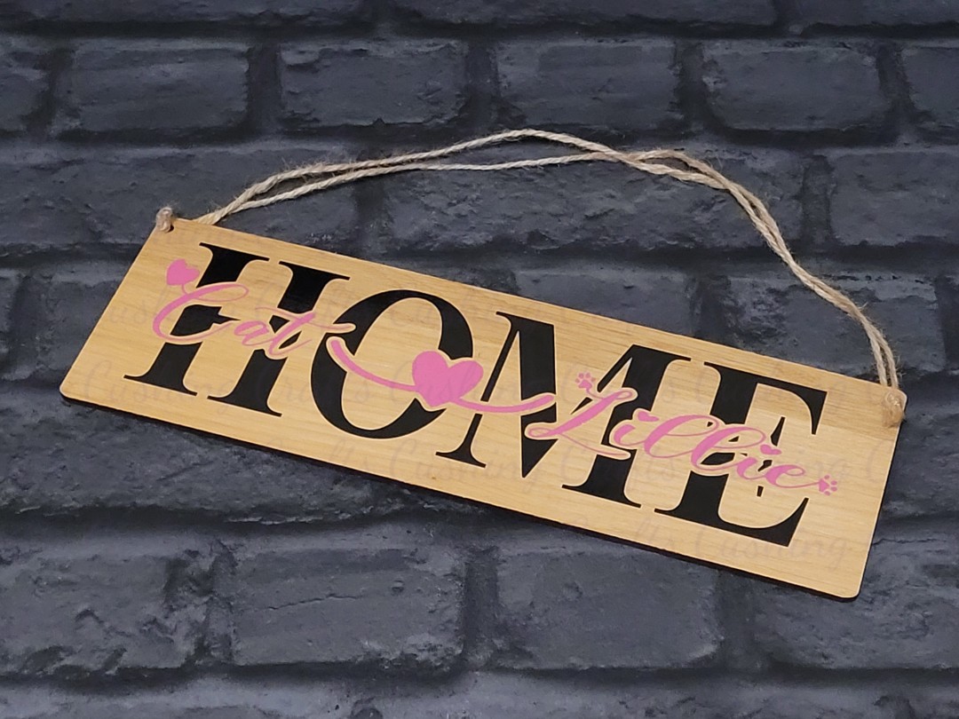 Home" Vinyled Vaneer Plaque