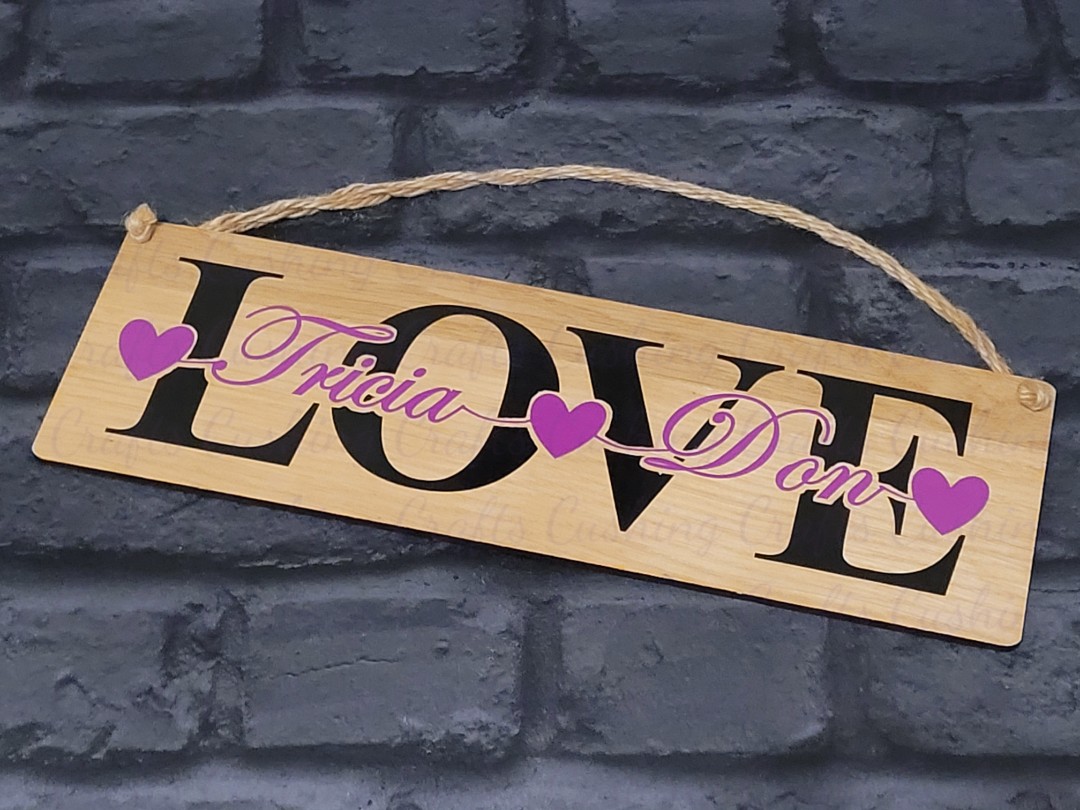 Love" Vinyled Vaneer Plaque